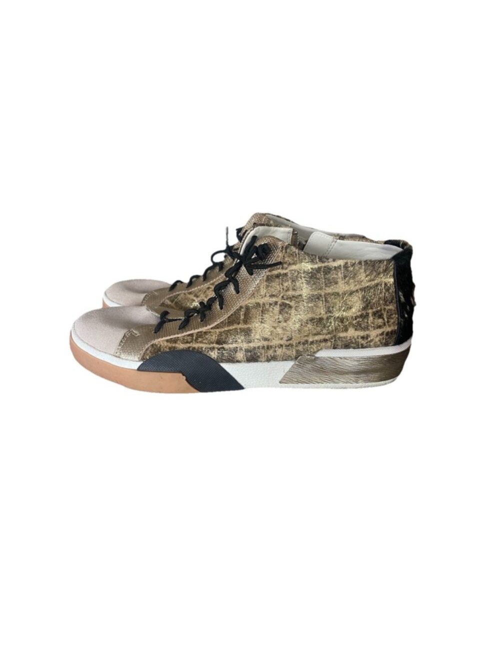 Dolce Vita Zoel Sneakers in Gold Multi Animal Print Calf Hair Women's 9.5